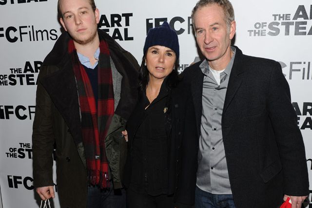 Kevin McEnroe, with stepmother Patti Smyth and father John McEnroe, in 2010